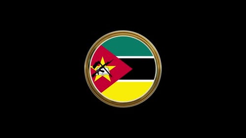 Schleifenanimation mit kreisförmigen Flaggensymbolen von Mosambik