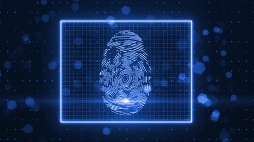 Futuristic Biometric Fingerprint Scan Technology Animation