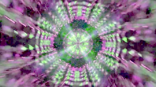 Glowing purple green fractal pattern