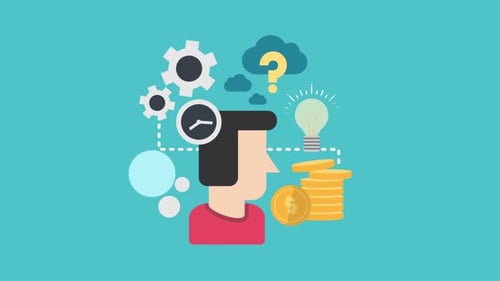 Man Thinking About Earning Money 2D Motion Graphics Animation
