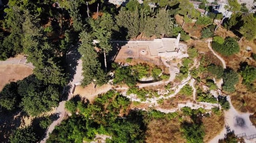 Zefat old Crusaders Fortress Aerial view