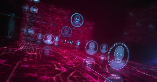 Social-Media-Chat und Symbole für künstliche Intelligenz runden das Cyber-Konzept ab