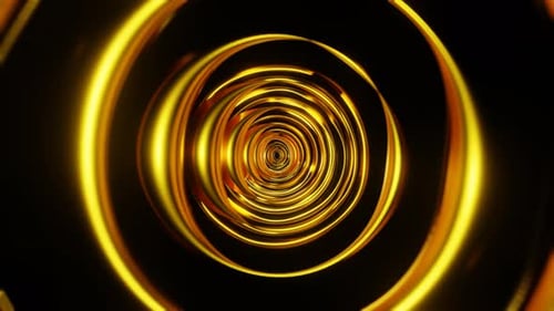 Goldener Hintergrund mit schwebenden Kreisen VJ Loop In 4K