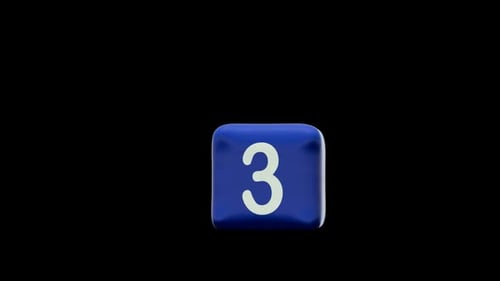 animated imitation of the rubber number "3" with an explosion. has an alpha channel
