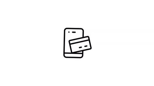 Mobile Payment Line Icon Animation