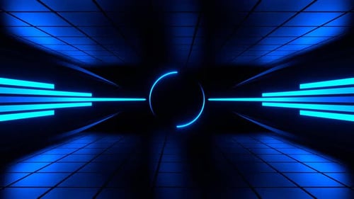 Blue Neon Energy Center Background Vj Loop l 4K