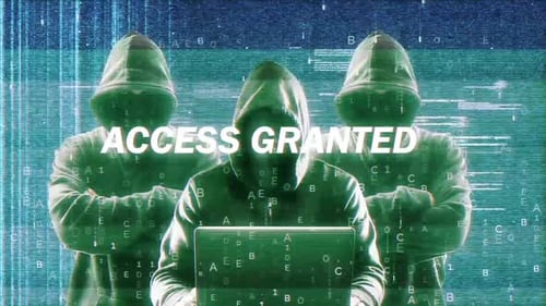 Access Granted On Hack Screen And Data Matrix Simulation With Futuristic Hud Screen