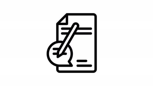 Animated Document Signing and Chat Icon