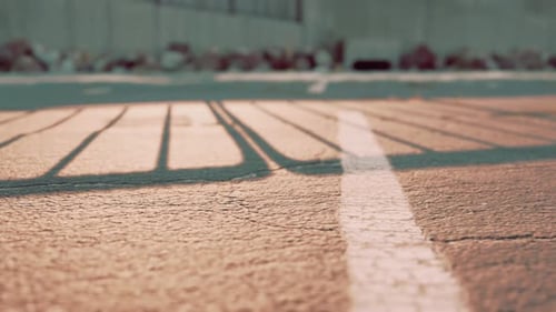 Empty Beach Car Park Spaces Covered in Asphalt