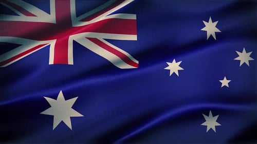 Realistic Waving Australian Flag Motion Background