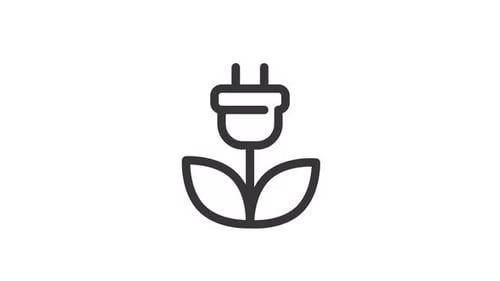 Eco-Friendly Energy Plant Plug Line Icon Animation