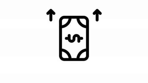 Animated Line Icon for Financial Growth and Increase