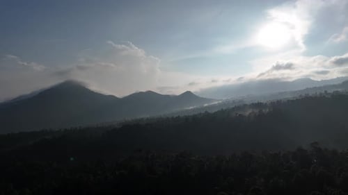 Sunrise in Foggy Mountain