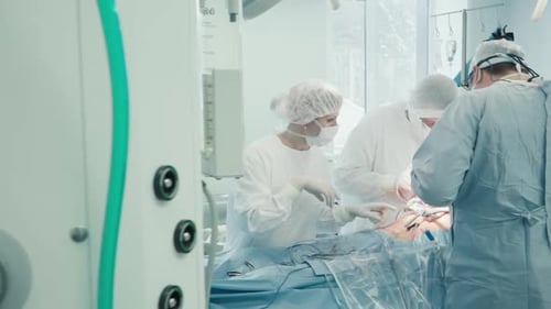 Surgical Team Performs Surgery in Clinic