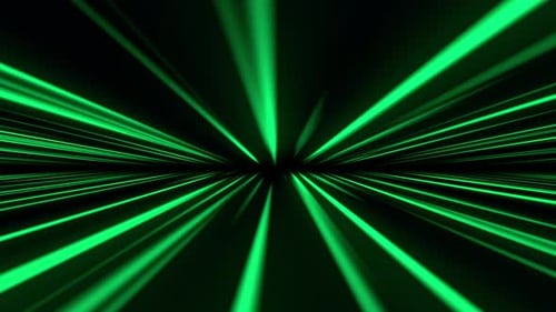 Green shining light rays background.