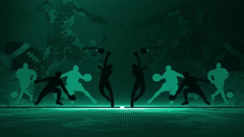 Animación en bucle con fondo deportivo