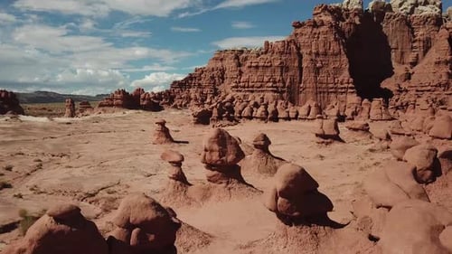 Goblin Valley State Park Utah USA, Drone Aerial View of Natural Mushroom Shaped Sandstone Rocks and