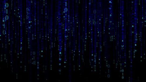 Falling Binary Code Digital Rain Seamless Loop Background