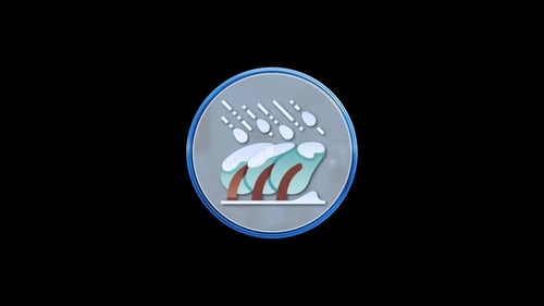 Snow Frost Circle Icon Loop Animation