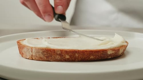 American Pastrami Sandwich in New York Ham Meet Cuts Chef Cooking Famous Thick Cut Sous Vide Beef