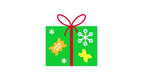 Flat Design Animated Christmas Gift Box Reveal