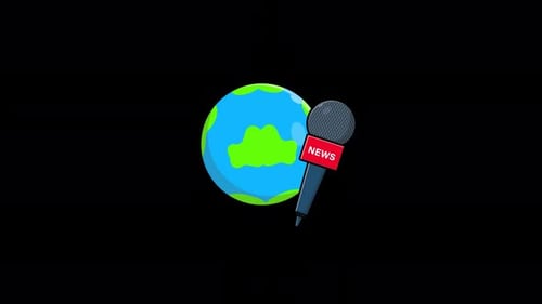 Animated Global News Concept Video - Transparent