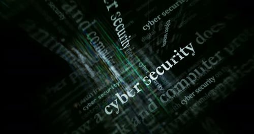 Animated Cyber Security Text Glitch Technology Background