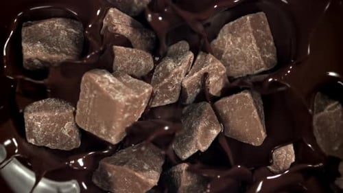Chocolate Chunks Melting into Dark Chocolate