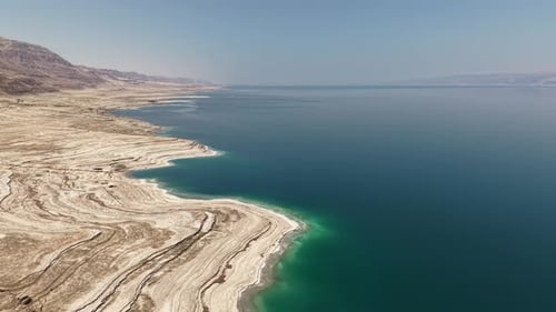 Aerial video of the beautiful landscapes of the Dead Sea region, Israel
