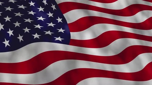 Realistic Waving American Flag Seamless Loop for Patriotism and National Events