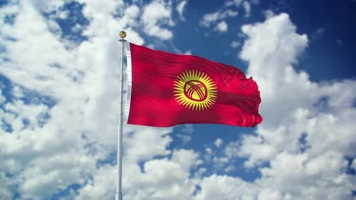 Kyrgyzstan Realistic Waving 4k