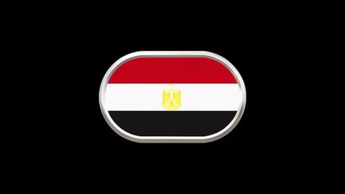 3D Rotating Egypt Flag Button Animation