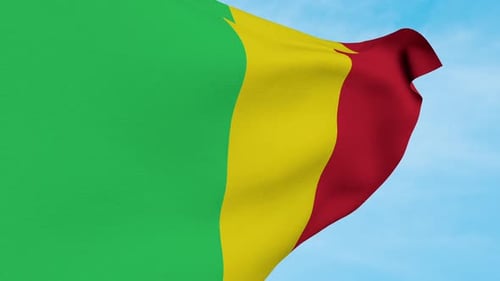 Seamless Loop Animation of Mali Flag Waving