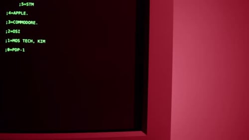 Retro Pc with Loading Code Console Programmer Making Scripts Green Basic Screen Old Computer Studio