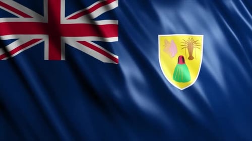 Realistic Waving Flag of Turks and Caicos Islands