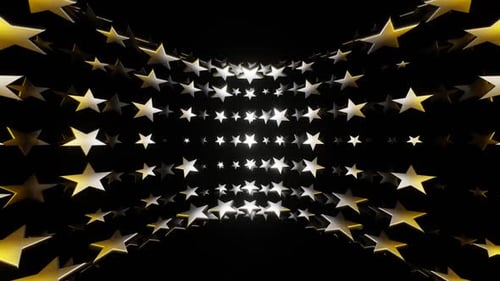 Silver And Gold Movement Of Stars Background Vj Loop In HD