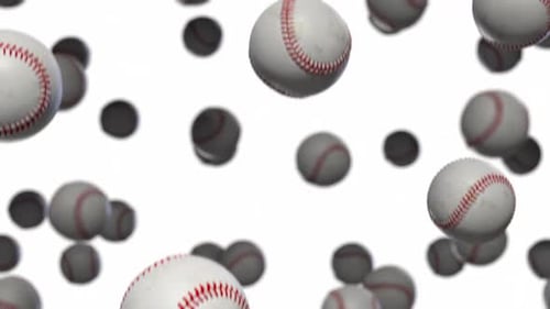 Falling Baseballs On White