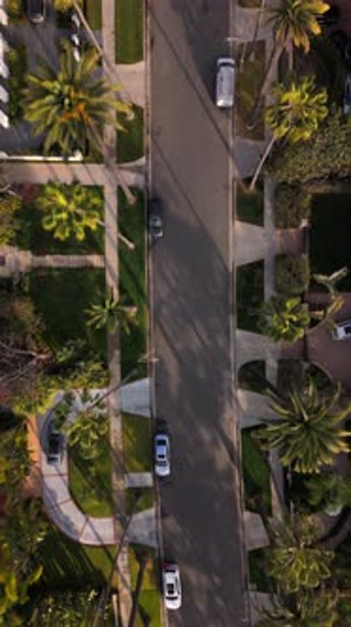 An Aerial View of Beverly Hills California Showcasing Its Lush Gardens and Luxurious Homes