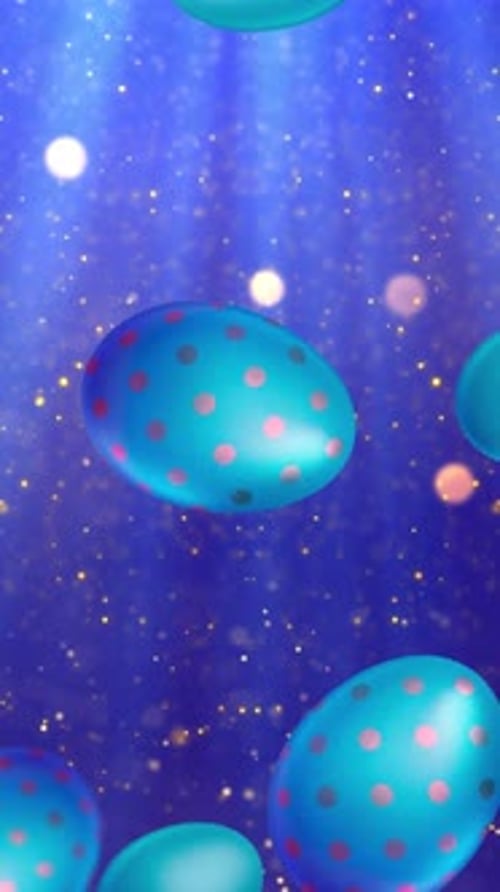 Animated Floating Easter Eggs Vertical Loop Background