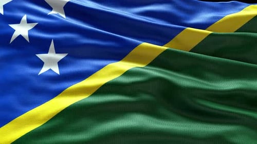 Flag Of Solomon Islands Realistic Waving Animation