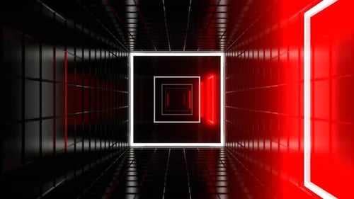 Red And White Led Dynamic Square Strobe Tunnel Background Vj Loop I 4K