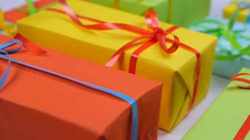 Colorful Gift Wrapped Boxes for Celebration