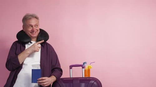 Hot Tour Aufgeregter Mann Werbung Hintergrund
