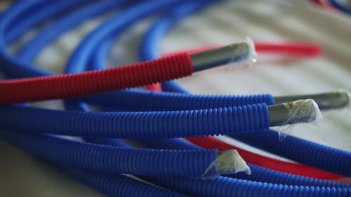 Plastic Heating Pipes Before Installation