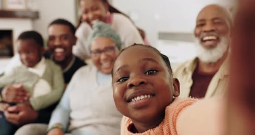 Multi-Generation Family Smiling for Smartphone Selfie