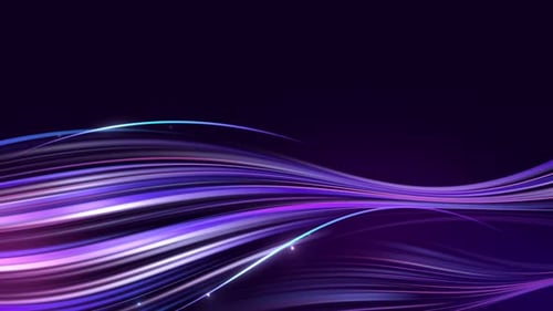Abstract Glowing Wavy Lines Flowing Digital Background