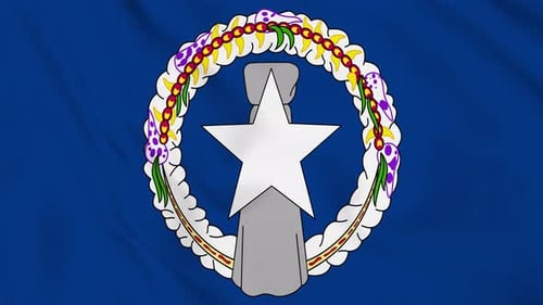 Northern Mariana Islands Flag Waving Seamless Loop
