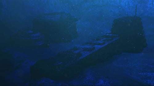 The base area is submerged in the ocean floor