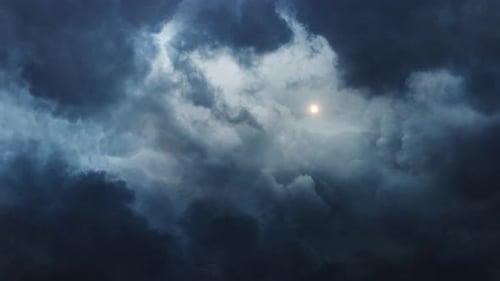 Dramatic Cloudscape with Patch of Sunlight