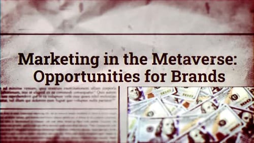 Marketing in the Metaverse Newspaper Title with Glitch Effect